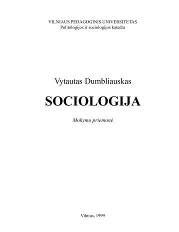 SOCIOLOGIJA - VPU biblioteka - Vilniaus pedagoginis universitetas