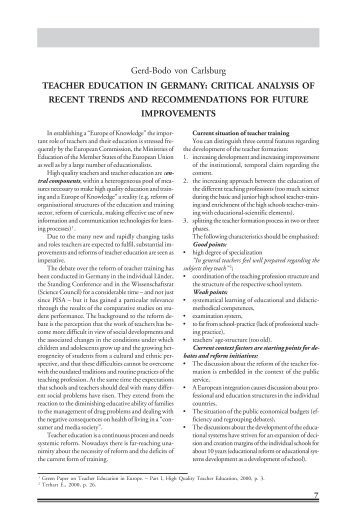Gerd-Bodo von Carlsburg TEACHER EDUCATION ... - VPU biblioteka