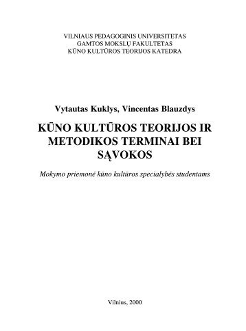 kūno kultūros teorijos ir metodikos terminai bei sąvokos