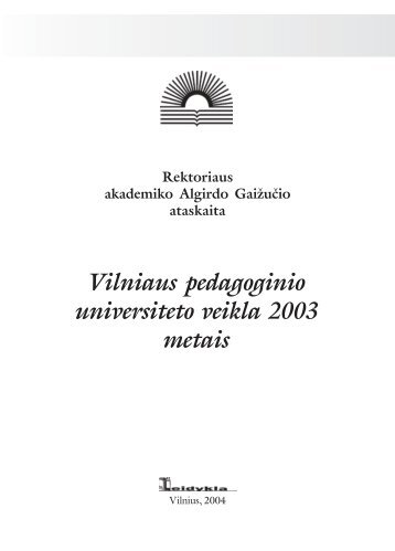 Vilniaus pedagoginio universiteto veikla 2003 metais