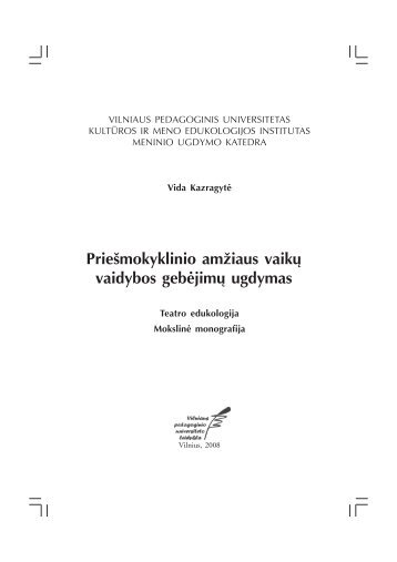 Priešmokyklinio amžiaus vaikų vaidybos gebėjimų ugdymas