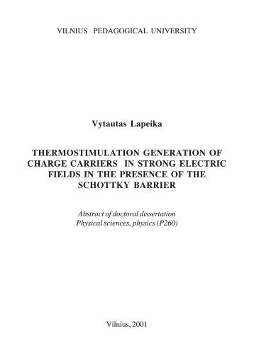 Vytautas Lapeika THERMOSTIMULATION GENERATION OF ...