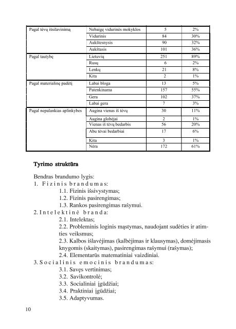 lietuvos vaikų brandumas mokyklai: tyrimas ir problemos