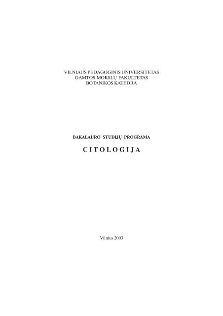 bakalauro studijų programa - VPU biblioteka - Vilniaus pedagoginis ...