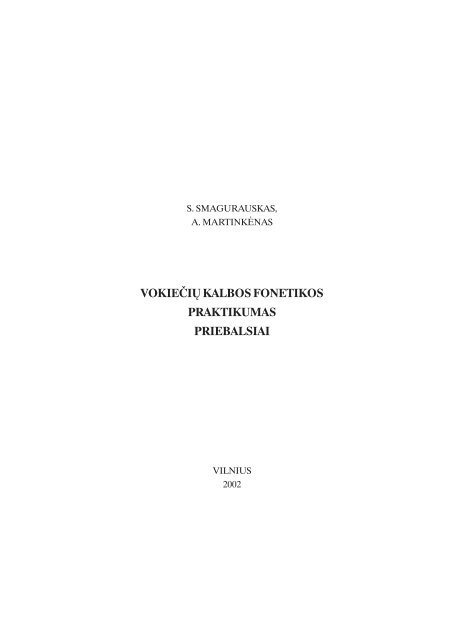 vokiečių kalbos fonetikos praktikumas priebalsiai - VPU biblioteka