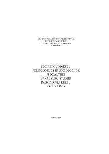 politologijos ir sociologijos - VPU biblioteka - Vilniaus pedagoginis ...