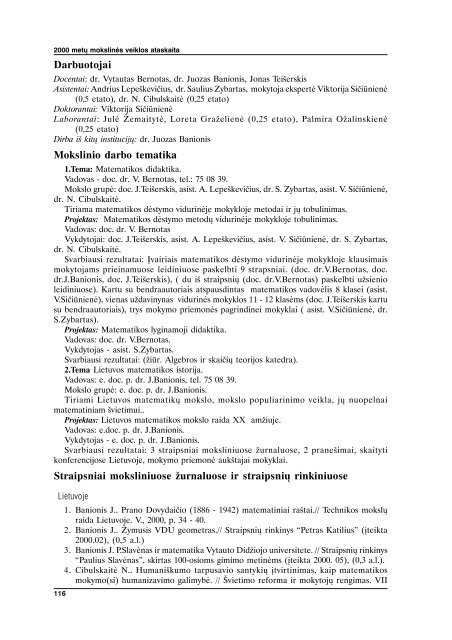 Mokslinës veiklos ataskaita - VPU biblioteka - Vilniaus pedagoginis ...
