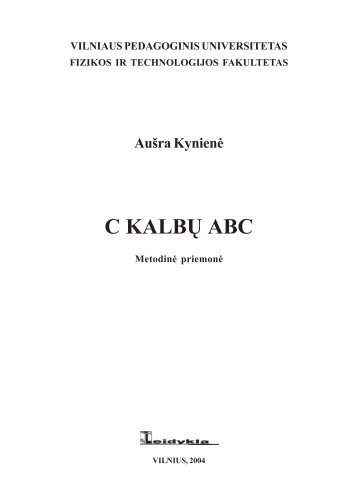 C KALBŲ ABC - VPU biblioteka - Vilniaus pedagoginis universitetas