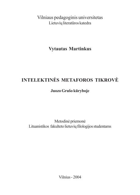 Vilniaus pedagoginis universitetas Vytautas Martinkus ...
