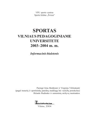 SPORTAS - VPU biblioteka - Vilniaus pedagoginis universitetas