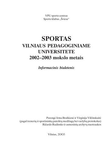 SPORTAS - VPU biblioteka - Vilniaus pedagoginis universitetas