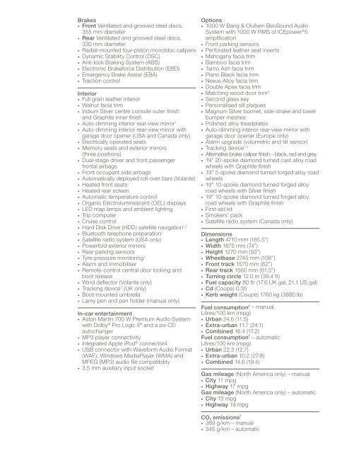 Aston Martin DB9 Brochure