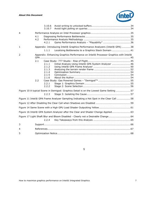 Intel HD Graphics DirectX Developer's Guide (Sandy Bridge)