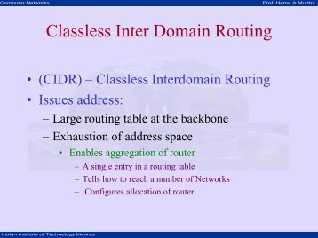 Classless Inter Domain Routing - nptel - Indian Institute of ...