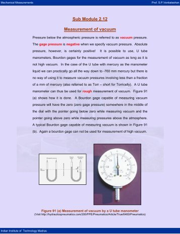 Sub Module 2.12 Measurement of vacuum - nptel - Indian Institute of ...