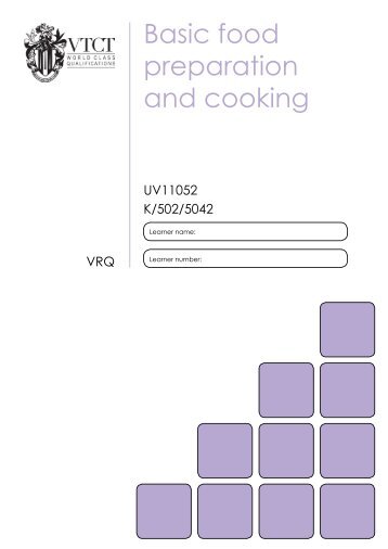 Basic food preparation and cooking - VTCT