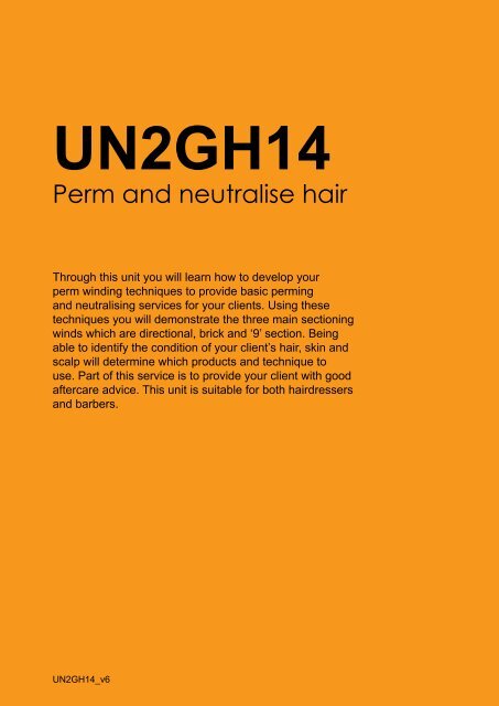 Perm and neutralise hair - VTCT