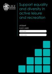 Support equality and diversity in active leisure and recreation