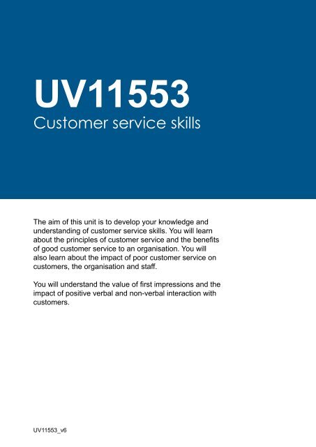 Customer service skills - VTCT