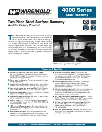 4000 Series Steel Raceway Product Specifications - Nedco