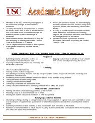 academic integrity - Course Material - University of Southern California