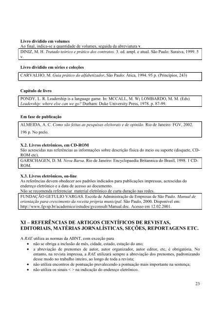 Manual de redação - RAE Publicações - Fundação Getulio Vargas