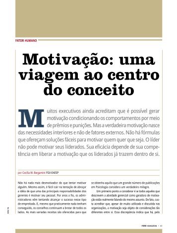 Motivação: uma viagem ao centro do conceito - RAE Publicações