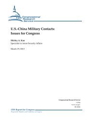 U.S.-China Military Contacts: Issues for Congress - Foreign Press ...