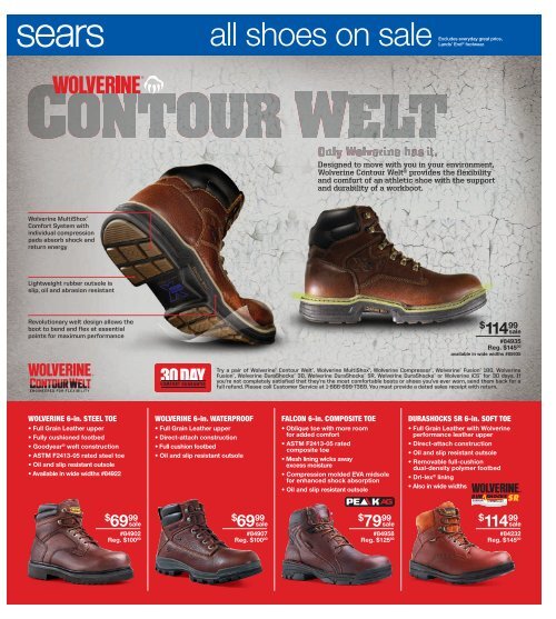 sears wolverine steel toe boots