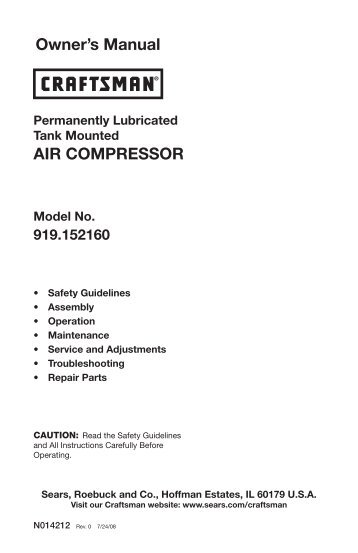 Owner's Manual Air COMPressOr - Sears
