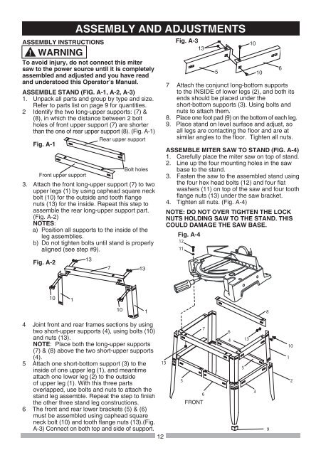 Operator's Manual 10 in. COMPOUND MITER SAW WITH ... - Sears