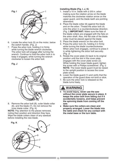 Operator's Manual 10 in. COMPOUND MITER SAW WITH ... - Sears