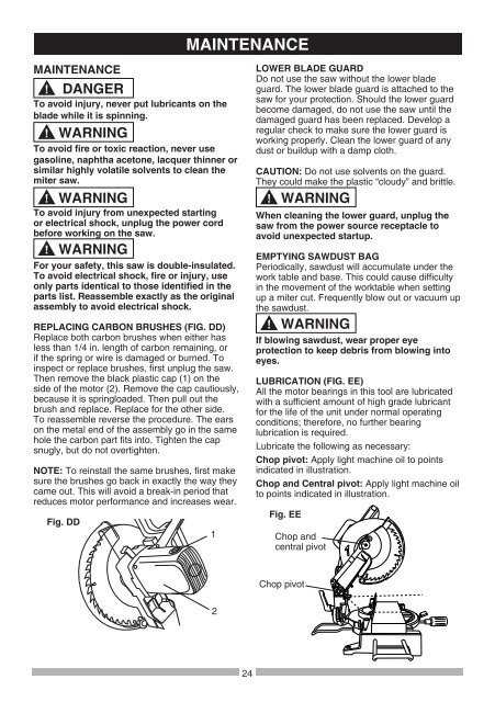 Operator's Manual 10 in. COMPOUND MITER SAW WITH ... - Sears