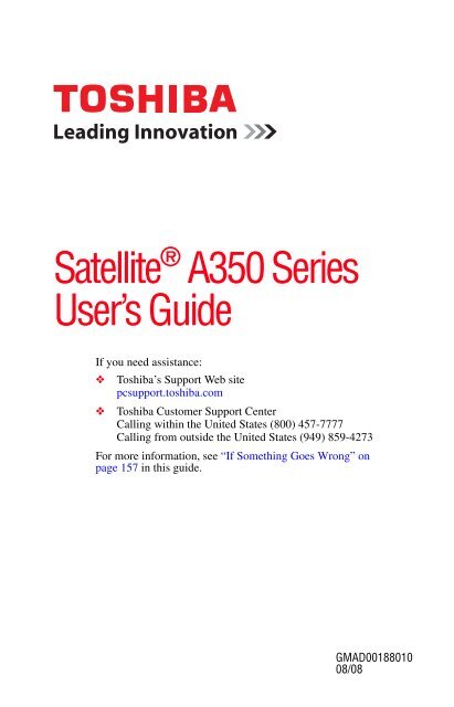 Satellite® A350 Series User's Guide - Kmart