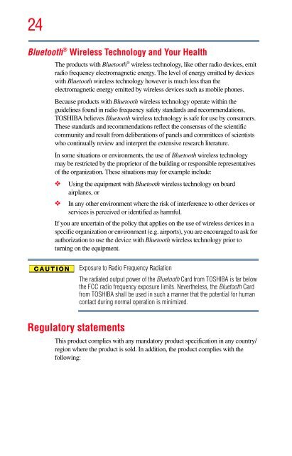 Satellite® T210/T230 Series User's Guide - Howard Computers