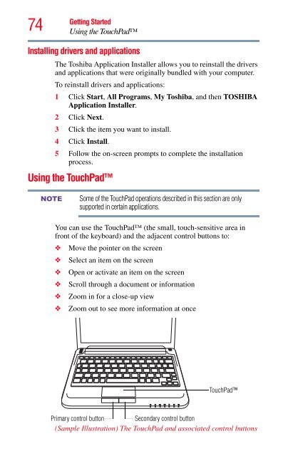 Satellite® T210/T230 Series User's Guide - Howard Computers