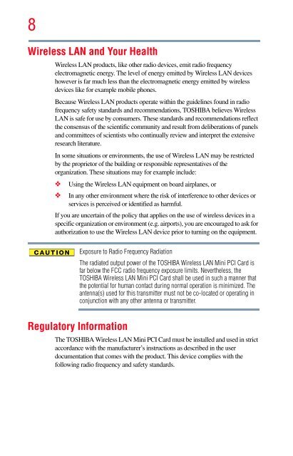 Satellite® T210/T230 Series User's Guide - Howard Computers