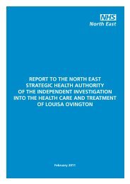 Lousia Ovington independent investigation report ... - NHS North East