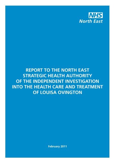 Lousia Ovington independent investigation report ... - NHS North East