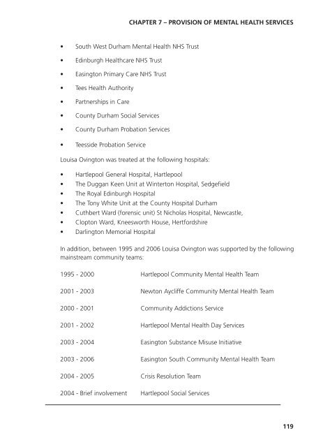 Lousia Ovington independent investigation report ... - NHS North East