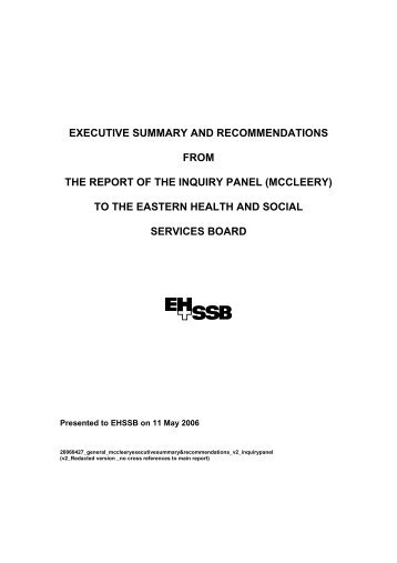 McCleery Report - Department of Health, Social Services and Public ...