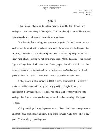 College I think people should go to college because it will be fun. If ...