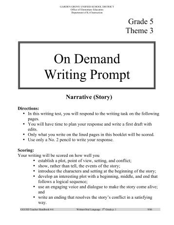 On Demand Writing Prompt - Garden Grove Unified School District