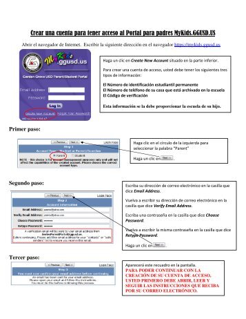 Crear una cuenta para tener acceso al Portal para padres MyKids ...