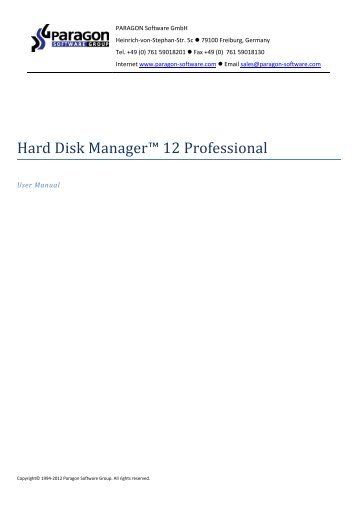 Hard Disk Manager™ 12 Professional - Download - PARAGON ...