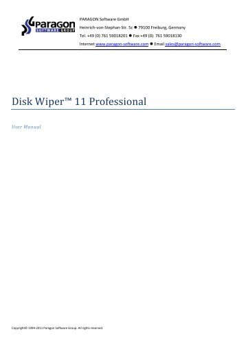 Disk Wiper™ 11 Professional - Download - PARAGON Software Group