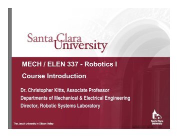 MECH / ELEN 337 - Robotic - Santa Clara University