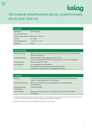 Technische Spezifikationen - Kelag