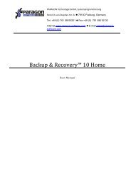 Backup & Recovery™ 10 Home - Download - PARAGON Software ...