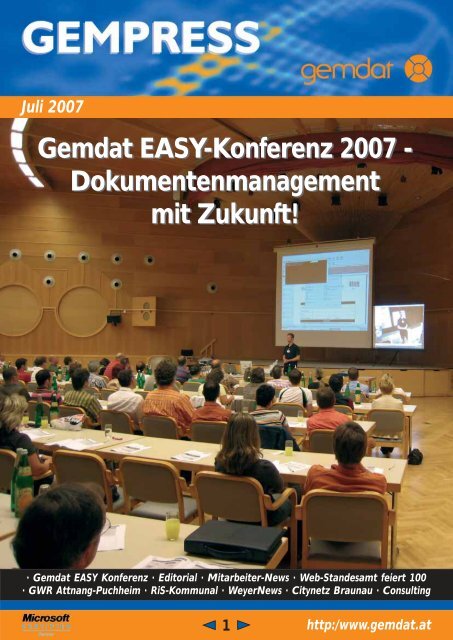 Gemdat EASY-Konferenz 2007 - Gemdat OÖ - RiSKommunal